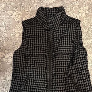 Tribal Jeans houndstooth Quilted Puffer Vest - Black/Grey